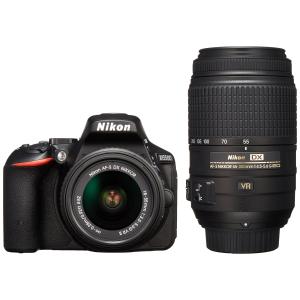 Nikon デジタル一眼レフカメラ D5500 ダブルズームキット ブラック 2416万画素 3.2型液晶 タッチパネルD5500WZBK｜clover-five-leaf