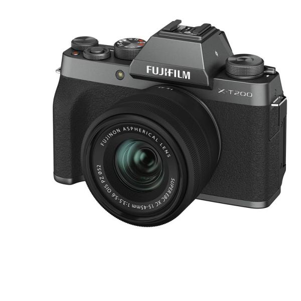 FUJIFILM ミラーレス一眼カメラ X-T200レンズキット ダークシルバー X-T200LK-...