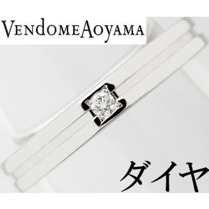美品 ヴァンドーム青山 K18WG ダイヤ0.18ct スネーク調 リング ☆ #15  