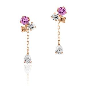4℃（ヨンドシー） ピアス K10ピンクゴールド お花 キュービック