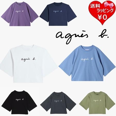 アニエスベー agnes b Tシャツ ロゴ コットン Yoko 5分袖 綿100%