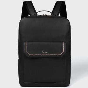 ポールスミス リュック ストライプインセット ブラック Paul Smith