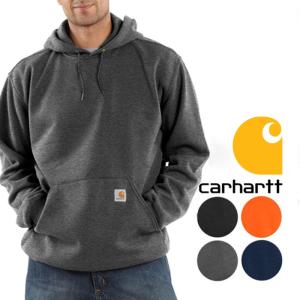 カーハート パーカー プルオーバー CARHARTT HOODED PULLOVER MID SWATSHIRT K121 Black Navy Heather Orange フーディー ロゴ ミッドウェイト フード付きの商品画像