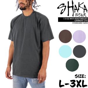 シャカウェア ヘビーウエイト Tシャツ Shaka Wear 7.5 OZ MAX HEAVYWEIGHT-GARMENT DYE STANDARD SIZES Mocha Shadow Blue Purple Moss XXXL 3XL｜clover-sports-outdoo