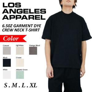 ロサンゼルス アパレル Tシャツ LOS ANGELES APPAREL 6.5OZ GARMENT DYE CREW NECK T-SHIRT 1801GD 6.5オンス ガーメントダイ クルーネック MADE IN USA｜clover-sports-outdoo