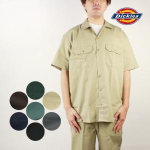 ディッキーズ ワークシャツ Dickies SHORT SLEEVE WORK SHIRT 1574 オリジナルフィット 作業着 仕事着 半袖シャツ Black Charcoal Green Khaki Navy Brown