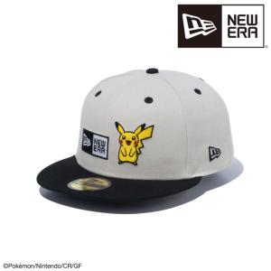 ニューエラ NEW ERA 59FIFTY Pokemon ポケモン ピカチュウ ボックスロゴ ストーン ブラックバイザー 14124364 キャップ 帽子 日本正規品｜clover-sports-outdoo