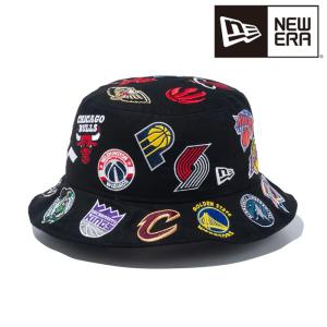 ニューエラ NEW ERA バケット01 Team Logo Allover NBA ブラック 14109614 バケットハット 帽子 日本正規品｜clover-sports-outdoo