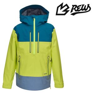 アールイーダブリュー ウェア ジャケット 23-24 REW REAL INSANE 3L JKT 03 B-Green x F-Yellow x Blue Gray GORE-TEX UNISEX スノーボード 日本正規品｜clover-sports-outdoo