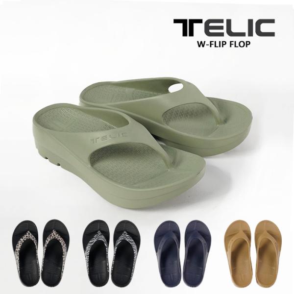 テリック サンダル TELIC W-FLIPFLOP SANDAL Camel Leopard Na...