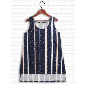 [チュニック]　ストライプドット柄タンクトップチュニック