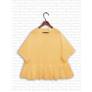 [ノースオブジェクト]　ピンタック入り裾ティアードコットンプルオーバー