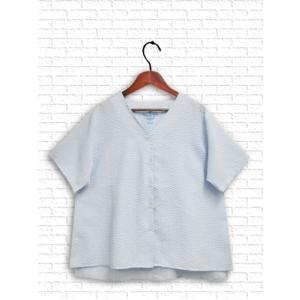 [ノースオブジェクト]　ノーカラーＶネックシャツ