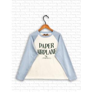 [ノースオブジェクト]　紙飛行機フロッキープリント長袖Tシャツ