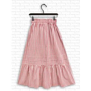 [ノースオブジェクト]　ギンガムチェック柄スカート