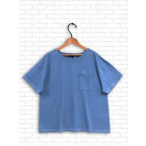 [ノースオブジェクト]　胸ポケット付きボートネックプリントTシャツ