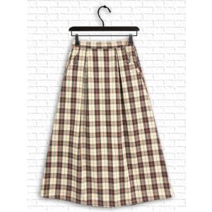 [ノースオブジェクト]　刺繍入りチェック柄スカート