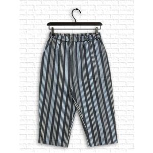 [パンツ]　７分丈ストライプイージーデニムパンツ