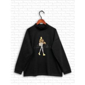 [トップス]　ハイネックプリントプルオーバー