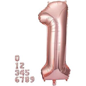 バルーン アルミ風船 数字バルーン 40インチ ナンバー 誕生日 結婚式 記念日 パーティー 飾り付け 風船 約90cm ローズゴールド パーティー