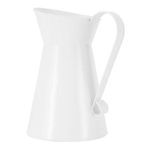 Mungowu ビンテージトールぼろぼろのシックなクリーム色の花瓶エナメルピッチャー水差し結婚式 家の装飾