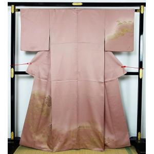 訪問着 袷のきもの 沙綾型地紋入り 金箔押し加工 相良刺繍 身丈 