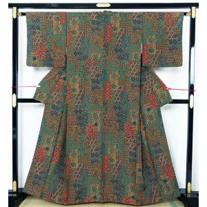 小紋 江戸小紋 大名縞 袷 東京染伝統工芸士 金田昇 落款入り 身丈