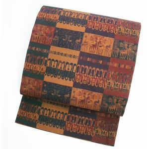 八寸名古屋帯 つづれ織り 金糸流水暈し織柄 手先オープン 正絹