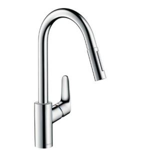 ハンスグローエ【31815004】フォーカス シングルレバーハイスパウト引出式キッチンシャワー混合水...