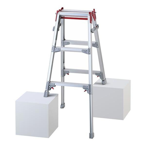 ●∂長谷川工業 【RYZ-09d】脚立 はしご兼用伸縮脚立 脚部伸縮式 天板高さ0.72〜1.03m...