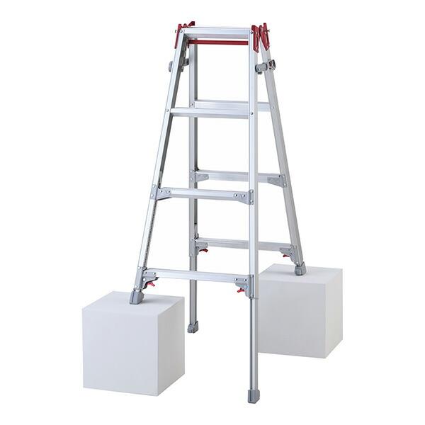 ●∂長谷川工業 【RYZ-12d】脚立 はしご兼用伸縮脚立 脚部伸縮式 天板高さ1.02〜1.33m...