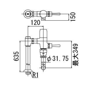 LIXIL（リクシル） 【CF-T63】 一般用フラッシュバルブ (節水形) яз