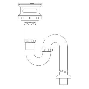 ▽INAX/LIXIL 【SF-21SAM】ユーティリティユニット用排水Sトラップ パイプ径38mm〔IE〕