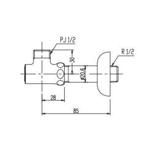 LIXIL LF-3SF(360)K-MB リクシル LIXIL/INAX 床給水用止水栓