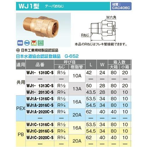 オンダ製作所【WJ1C-2016C-S】ダブルロックジョイント WJ1型 テーパおねじ PB 呼び径...