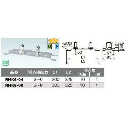 オンダ製作所【RHK6-06】RHK6型・低床仕様 ヘッダー取付金具 床固定タイプ 対応連結数3〜9...