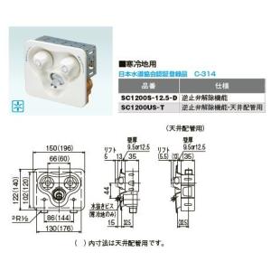 オンダ製作所【WF1-1325】WF1型 洗濯機用コンセント 緊急止水機能付 逆 