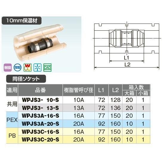 オンダ製作所【WPJS3-13-S】ダブルロックジョイントP WPJS3型 同径ソケット 10mm保...