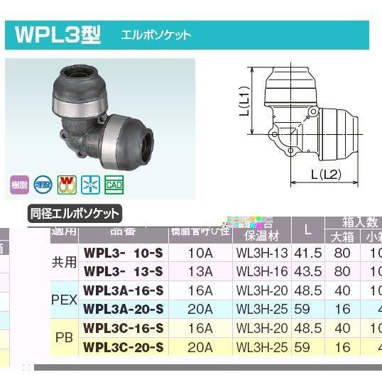 オンダ製作所【WPL3A-20-S】ダブルロックジョイントP WPL3型 同径エルボソケット PEX...