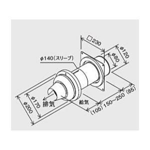 PURPOSE（パーパス） ○♪パーパス 給排気関連部材【TFW-120×80C1-500C