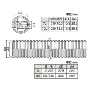 ●♪パーパス 配管接続部材【PT-7L-CD-G(5M)〔ZSM05〕】樹脂ペアチューブ CD管入ペ...
