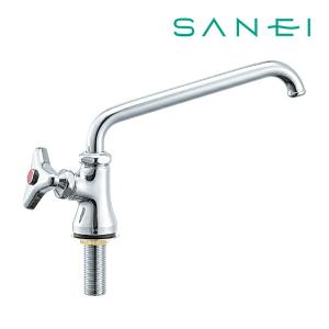 ≦《在庫あり》◆15時迄出荷OK！三栄水栓/SANEI 水栓金具【A57LJ-13】立形上向自在水栓(左ハンドル) (固定コマ仕様)｜clover8888