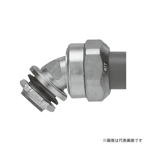 Я三桂製作所 【W45BG17】防水プリカ用45°コネクタ ノックアウト接続用 厚鋼電線管おねじ付き