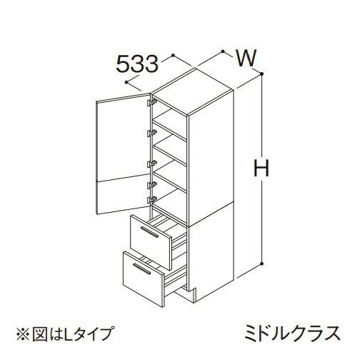 ●TOTO 【LTSFB025BNL1】トールキャビネット ミドルクラス オクターブ 2枚扉2段引き...