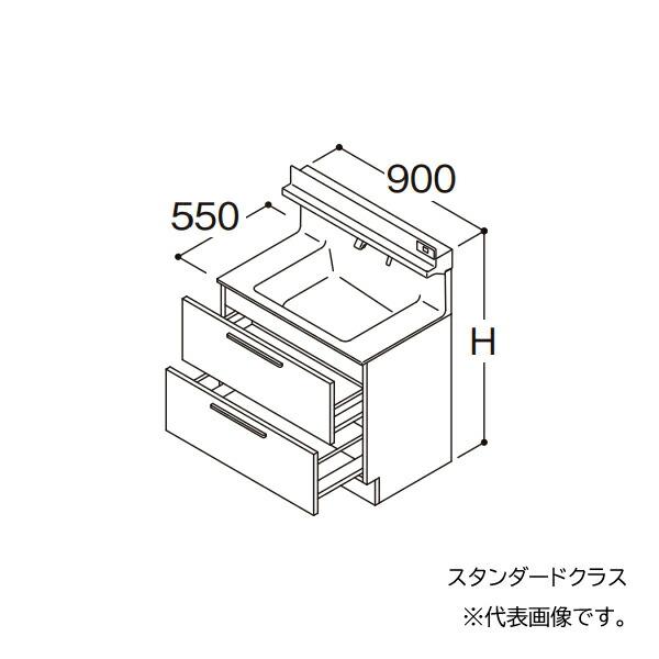 ●TOTO 【LDSFB090BCBAN2A】洗面化粧台 スタンダード オクターブ 2段引き出し 右...