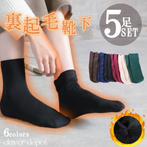 靴下 ホカロン 裏起毛 5点セット レディース あったか 温か くつした 冷え対策 厚手 極厚 暖かい 冬 クルーソックス おしゃれ 冷えとり