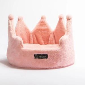 ペット用ベッド NANDOG 雲みたいにふわふわ王冠 ベッド  ライトピンク｜cloverdog
