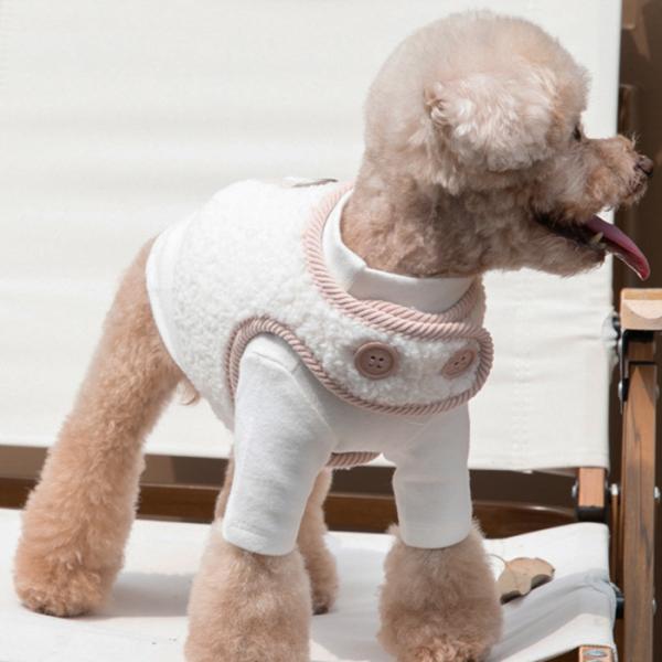 【クリアランスセール！】最終価格！　ふわもこボア ハーネスベスト マジックテープ簡単装着！ ピンク