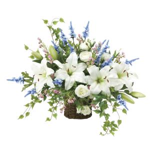 《アートフラワー》《造花》光触媒　光の楽園　壁掛けカサブランカ｜cloverplain