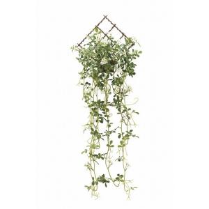 送料無料 アートグリーン 人工観葉植物 光触媒 光の楽園 壁掛けジャスミン花付